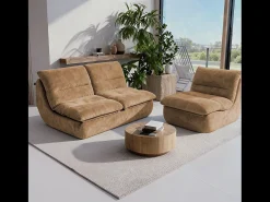 Pack Nuvia Living 3 lugares - areia e areia^ Sofá
