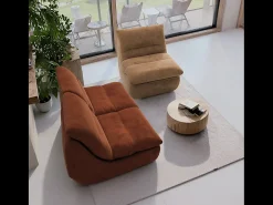 Sofá| Pack Nuvia Living 3 lugares - chocolate e areia Castanho chocolate