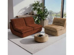 Sofá| Pack Nuvia Living 3 lugares - chocolate e areia Castanho chocolate