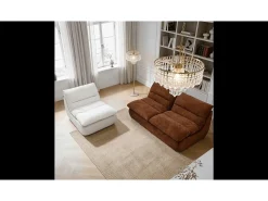 Sofá* Pack Nuvia Living 3 lugares - chocolate e branco Castanho chocolate