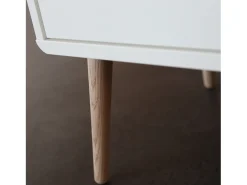 Loft24 Paco : Cómoda com 1 porta e 2 gavetas em MDF Branco / Carvalho^ Acessórios De Arrumação