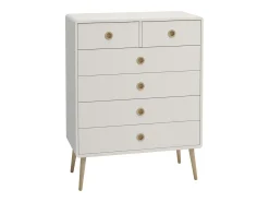 Loft24 Paco : Cómoda com 1 porta e 2 gavetas em MDF Branco / Carvalho^ Acessórios De Arrumação