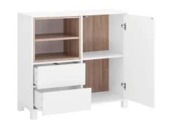 Acessórios De Arrumação|Loft24 Paco | Cómoda com 1 Porta e 2 Gavetas em Carvalho Branco