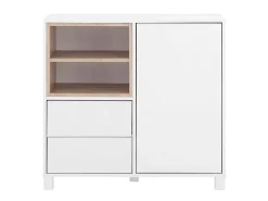 Acessórios De Arrumação|Loft24 Paco | Cómoda com 1 Porta e 2 Gavetas em Carvalho Branco
