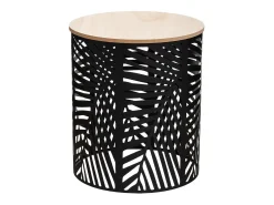 Mesa De Apoio*Atmosphera Pacote de 2 Mesas de Centro Feuille, Carvalho e , 39/35 cm, Melamina/Metal Preto