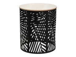 Mesa De Apoio*Atmosphera Pacote de 2 Mesas de Centro Feuille, Carvalho e , 39/35 cm, Melamina/Metal Preto