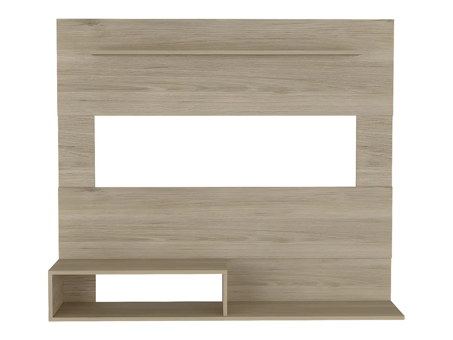 Móvel De Tv|TuHome Painel de entretenimento de parede de Pequim com prateleira superior , 119.88 cm X 139.7 cm X 31.49 cm , Bege Branco