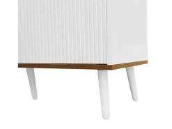 Painel de TV com 3 portas - Tampo com calhas laterais - acabamento em madeira natural -^ Móvel De Tv