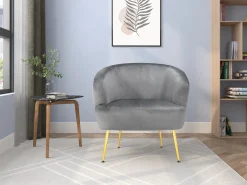 Poltrona|Loft24 Paloma | Cadeira de Acento em Veludo Cinzento