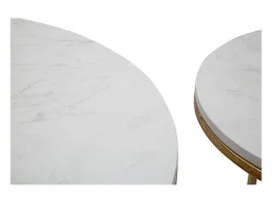 Clearance Par de Mesas de Centro Simply Marble Cm Ø52X63-42X53 Branco