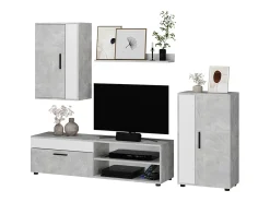 Discount Vicco Parede da sala de estar betão 140x35.2x38.7 berno Cinzento claro