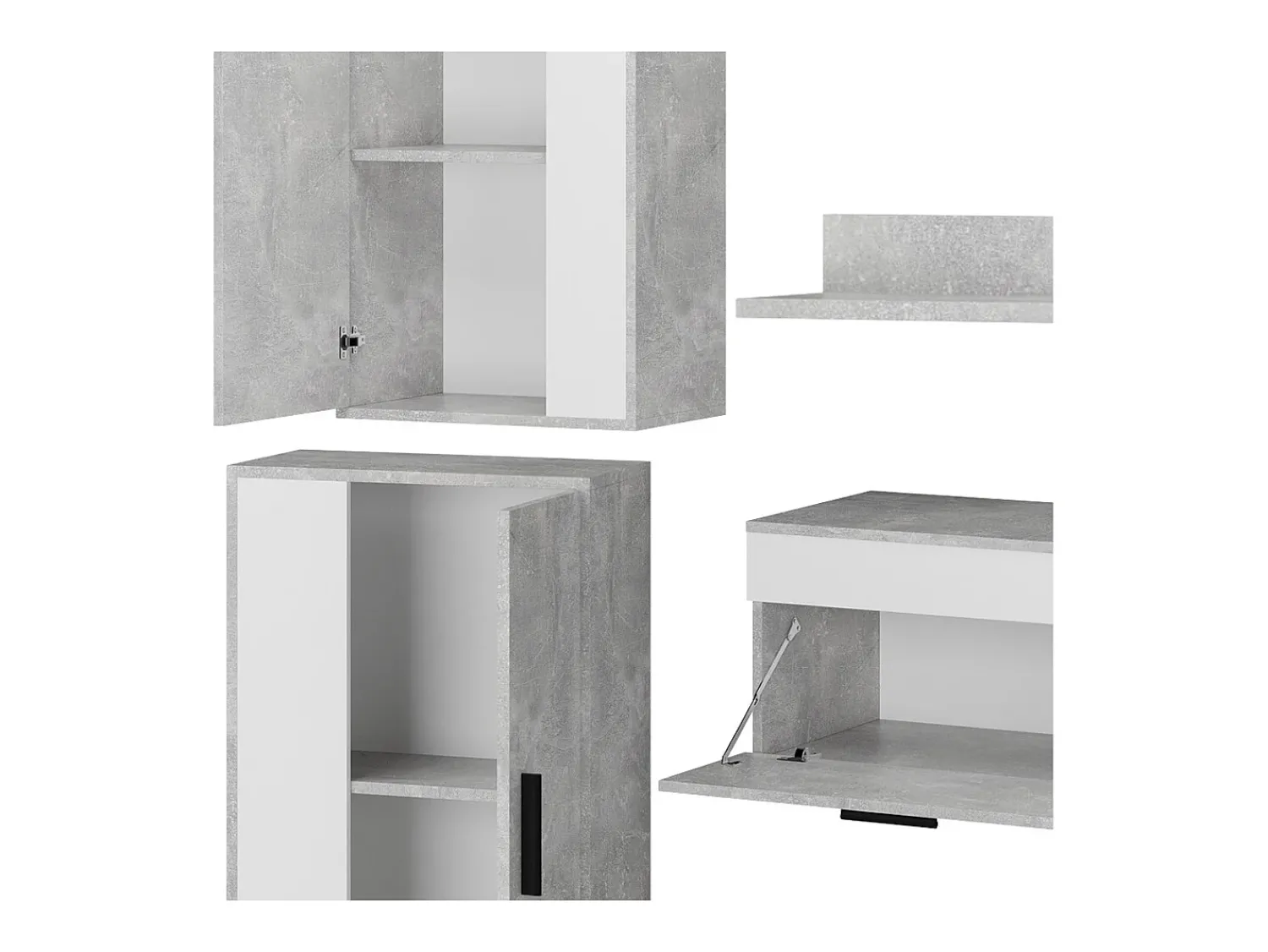 Discount Vicco Parede da sala de estar betão 140x35.2x38.7 berno Cinzento claro