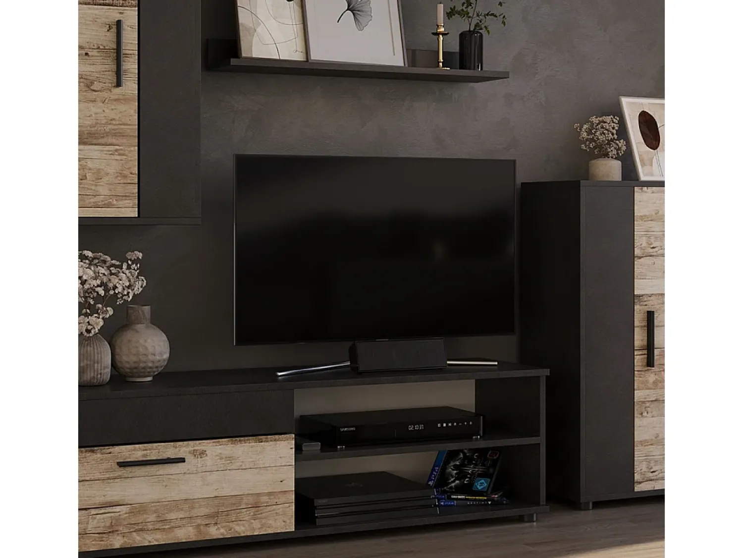 Móvel De Tv*Vicco Parede da sala de estar 140x35.2x38.7 berno Bege