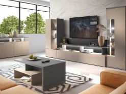 Móvel De Tv|Petits-Meubles Parede para TV de 270 cm Opio e Antracite Taupe