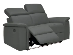 Loft24 Pareli | sofá de 2 lugares com função de relaxamento elétrico em PU preto^ Sofá