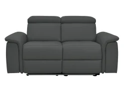 Loft24 Pareli | sofá de 2 lugares com função de relaxamento elétrico em PU preto^ Sofá