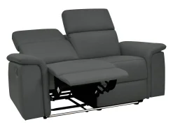 Loft24 Pareli | sofá de 2 lugares com função de relaxamento elétrico em PU preto^ Sofá