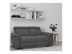 Loft24 Pareli | sofá de 2 lugares com função de relaxamento elétrico em PU preto^ Sofá