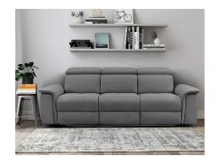 Loft24 Pareli | Sofá de 3 lugares com função Manuel em PU castanho^ Sofá
