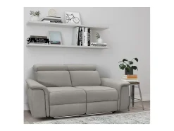 Sofá|Loft24 Pareli | Sofá de 2 lugares com função Relax Manuel em PU Cinzento