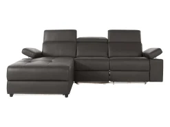 Clearance Loft24 Pareli | Sofá de 2 lugares com função Relax Manuel em tecido cinzento Castanho