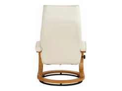 Discount Loft24 Paris | Cadeira de Reclinação + Banco Creme Branco