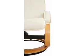Discount Loft24 Paris | Cadeira de Reclinação + Banco Creme Branco