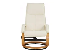 Discount Loft24 Paris | Cadeira de Reclinação + Banco Creme Branco