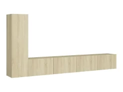Best 3pcs conjunto de móveis de TV derivados madeira carvalho sonoma PT349699 Castanho