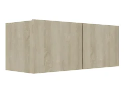 Móvel De Tv* 8pcs conjunto de móveis de TV derivados madeira carvalho sonoma PT370114 Castanho