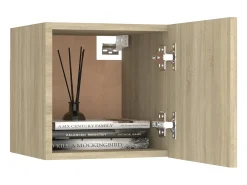 8pcs conjunto móveis de TV derivados de madeira carvalho sonoma PT705861^ Móvel De Tv