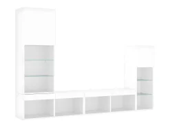 Móvel De Tv| 4pcs móveis de parede p/ TV c/ LEDs derivados de madeira PT696681 Branco