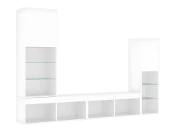 Móvel De Tv* 4pcs móveis de parede p/ TV c/ LEDs derivados de madeira PT716244 Branco