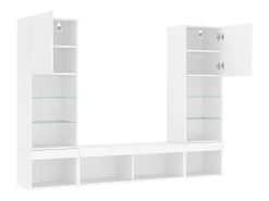 Outlet vidaxl 5pcs móveis de parede p/ TV c/ LEDs derivados de madeira Branco