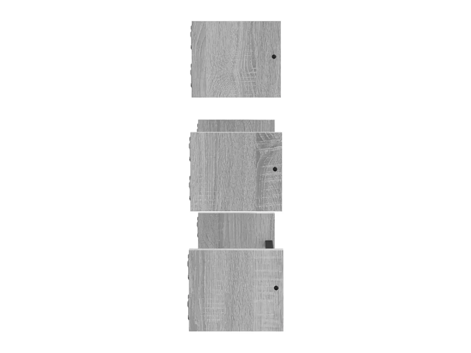 3pcs prateleiras parede c/ barras deriv. madeira cinza sonoma PT660218^ Prateleira