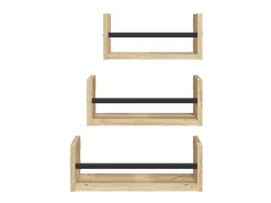 Prateleira* 3pcs prateleiras parede c/ barras deriv.madeira carvalho sonoma PT427762 Castanho