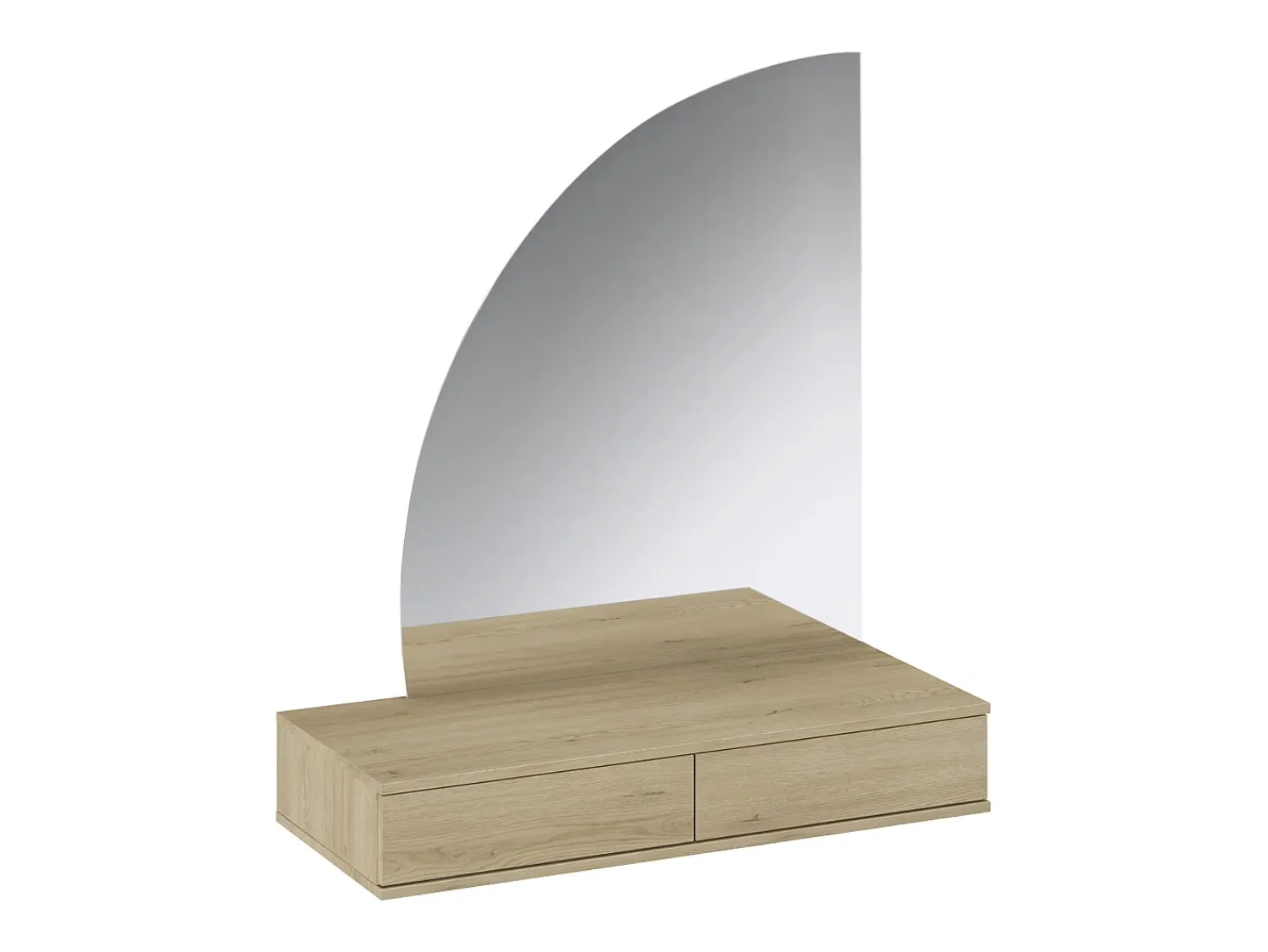 Consola|Vente-unique Penteadeira suspensa com espelho com LEDs 2 gavetas cor - JINEZA Natural claro