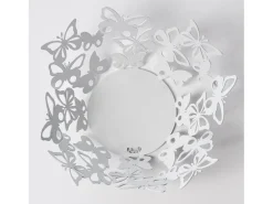 Acessório Vinho E Bar* Pequena peça central Farfalloso Ø31 cm em mármore ferro perfurado Design moderno com borboletas elegante decoração de mesa Made in Italy Branco