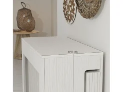 Consola| PETRA - Mesa de consola extensível de 42 cm a 3 metros - extensões integradas - capacidade para até 12 pessoas - Entrega gratuita Branco