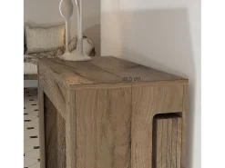 Consola| PETRA - Mesa de consola extensível de 42 cm a 3 metros - extensões integradas - capacidade para até 12 pessoas - Entrega gratuita Castanho