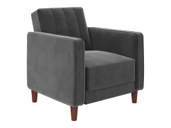 Poltrona*Dorel Home Pin Tufted | Cadeira em Veludo Cinzento
