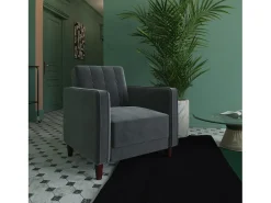 Poltrona*Dorel Home Pin Tufted | Cadeira em Veludo Cinzento