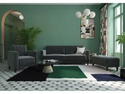 Poltrona*Dorel Home Pin Tufted | Cadeira em Veludo Cinzento