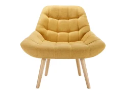 Poltrona*Vente-unique Poltron estilo escandinavo em tecido com design capitonê LUOSTO Amarelo mostarda