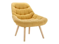 Poltrona*Vente-unique Poltron estilo escandinavo em tecido com design capitonê LUOSTO Amarelo mostarda