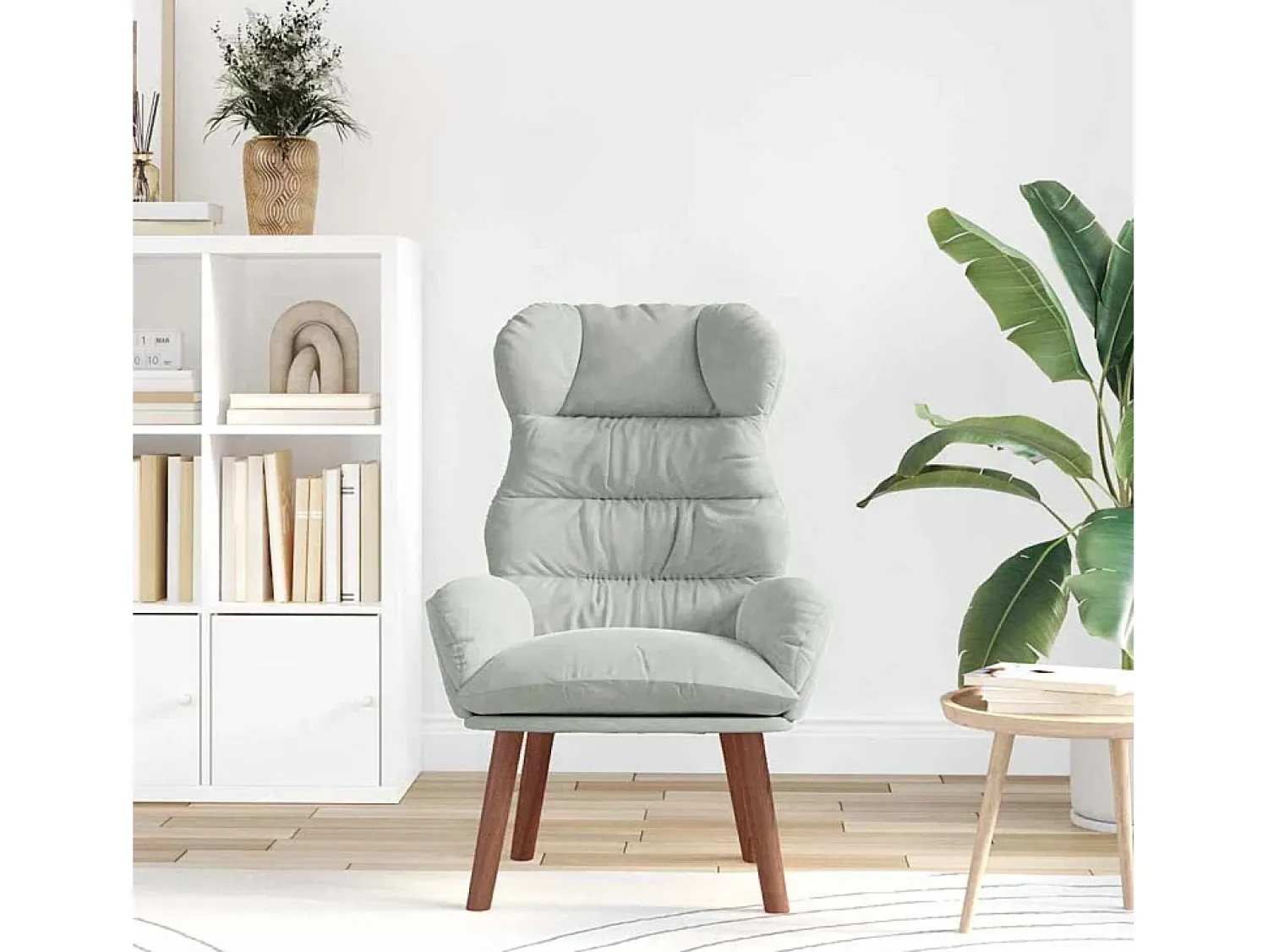 Poltrona| Poltrona | Cadeira de Sala | Cadeira Relaxante Cinzento-claro 69x74x93 cm Veludo SHL246218 Cinzento claro