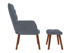Poltrona| Poltrona | Cadeira de Sala | Cadeira Relaxante com Banco em Veludo Cinza Escuro SHL154971 Cinza antracite