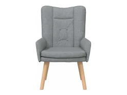 Poltrona| Poltrona | Cadeira de Sala | Cadeira Relaxante Cinzento-claro 63x67x94 cm tecido SHL56460 Cinzento claro