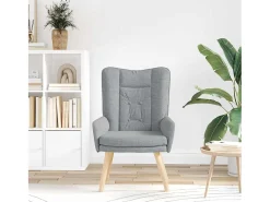Poltrona| Poltrona | Cadeira de Sala | Cadeira Relaxante Cinzento-claro 63x67x94 cm tecido SHL56460 Cinzento claro