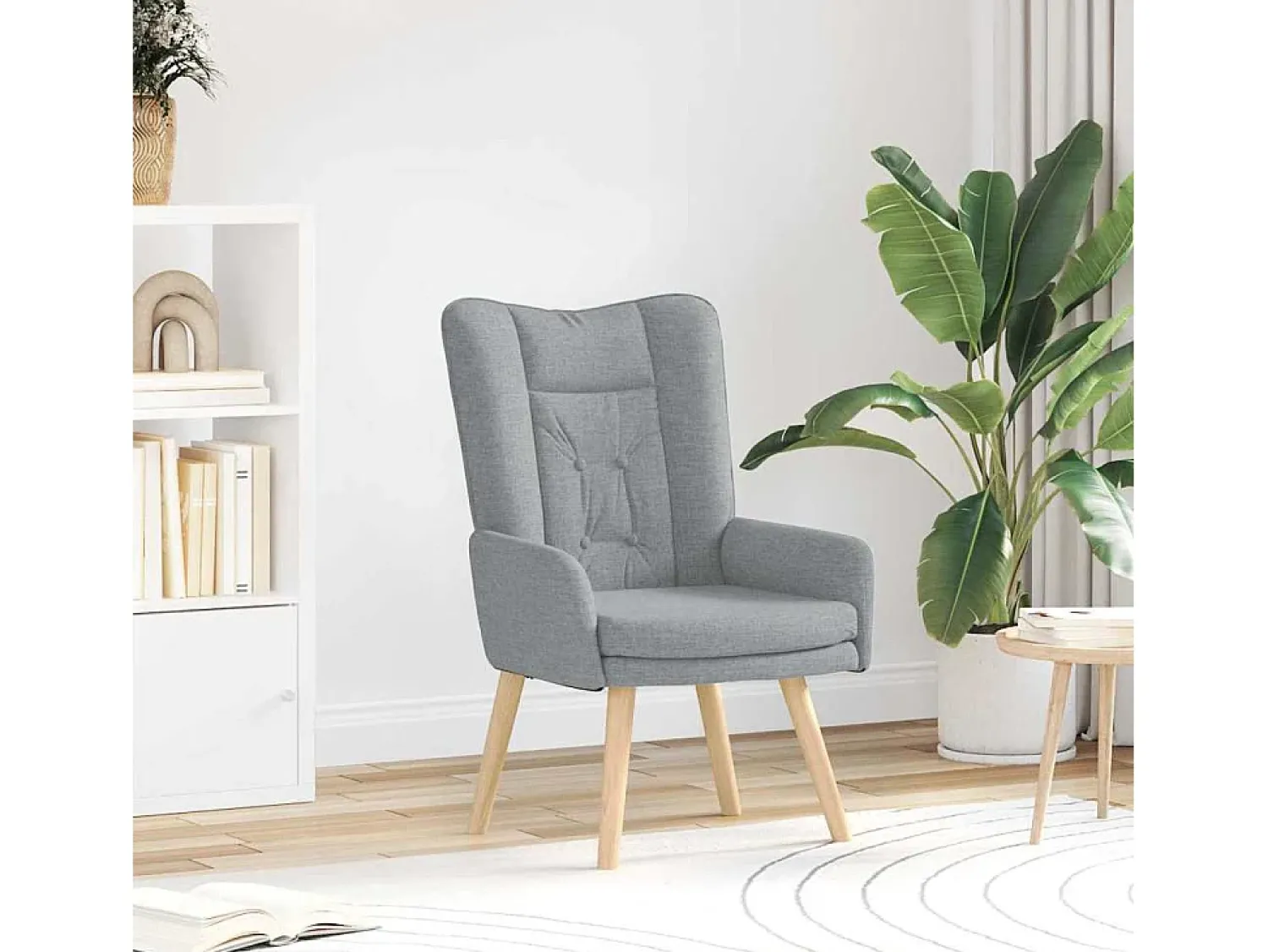 Poltrona| Poltrona | Cadeira de Sala | Cadeira Relaxante Cinzento-claro 63x67x94 cm tecido SHL56460 Cinzento claro